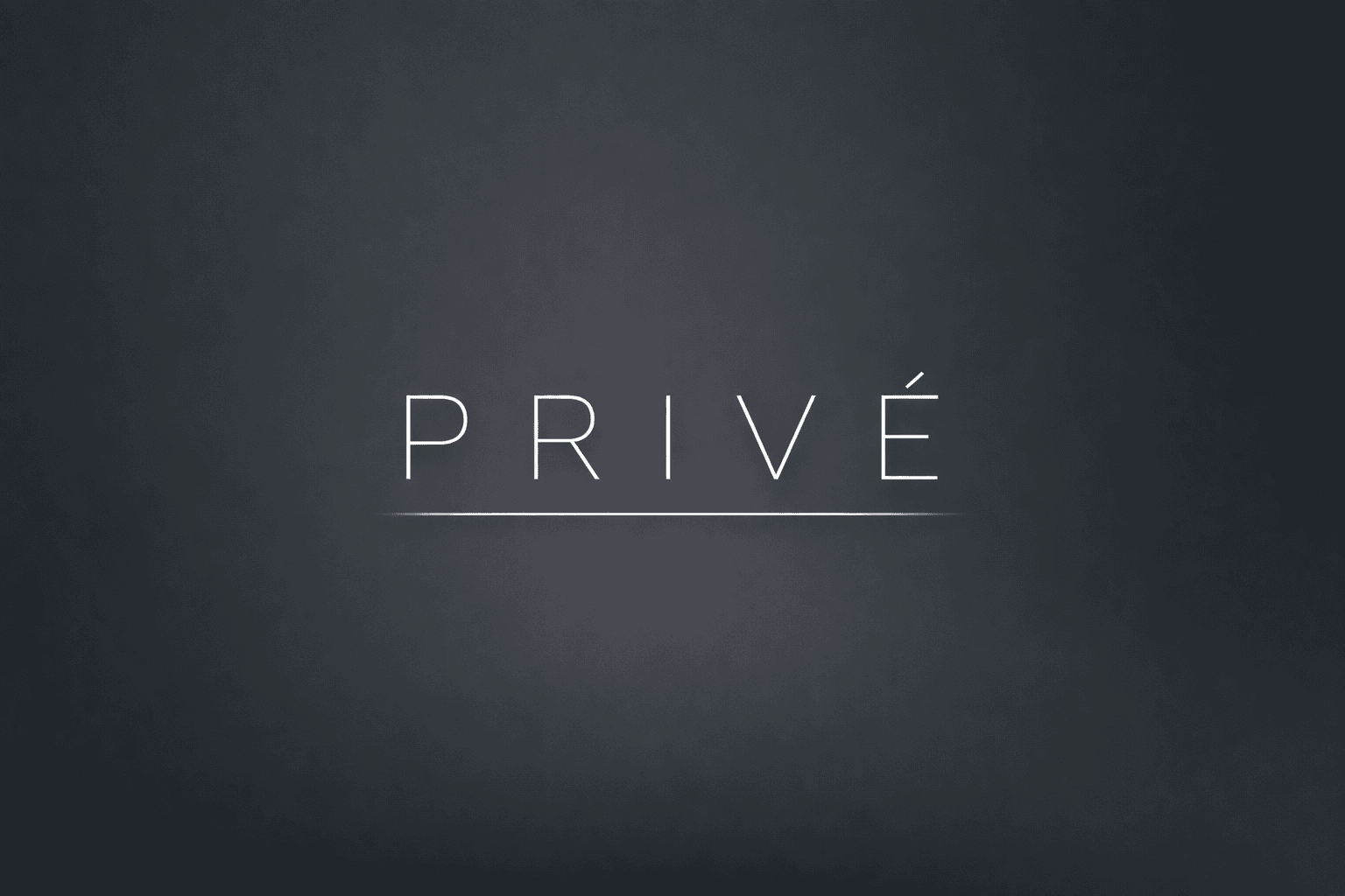 PRIVÉ wordmark — luxury streetwear for those who understand
